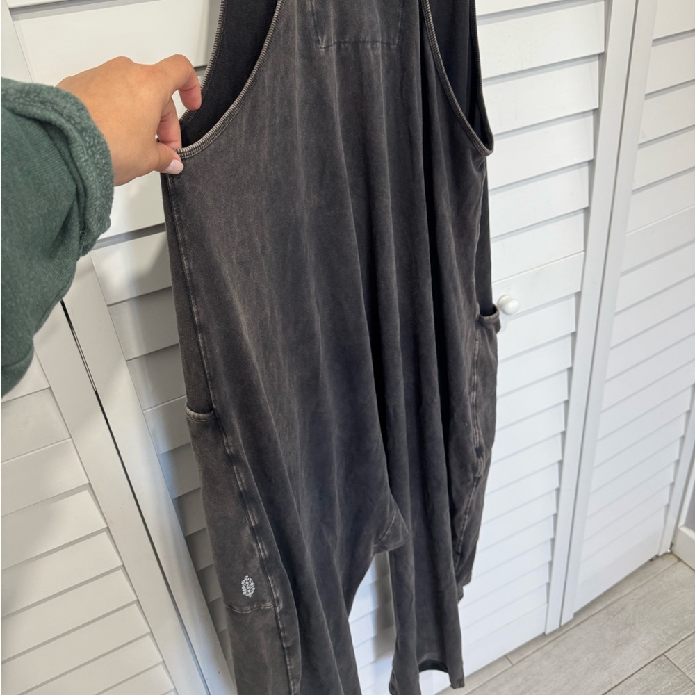 Free People: Movement Black Hot Shot Sleeveless One-Piece Jumpsuit Large